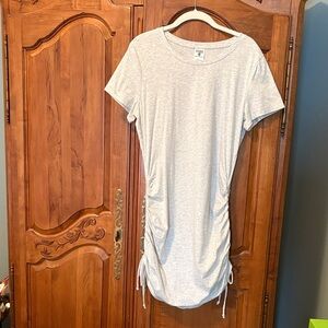 PINK Victoria's Secret Heather Gray Ruched Midi Dress